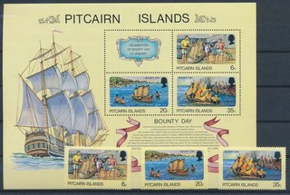 LS99136 Pitcairn Island Bounty Day boats sailing ships fine lot MNH