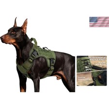 Heavy Duty Tactical Dog Harness for Large Dogs - No Pull Control Comfort