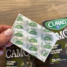 Curad Bandages LOT OF 2 Pkgs Sterile Flex Fabric Camo Print First Aid Wound Care