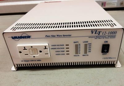 Vanner VLT12-1000 PRO2 Pure Sine Wave AC Power Inverter 11-16VDC, 120VAC, 1000W