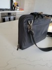 Boconi Garth Slim Leather Briefcase Zipster Black with Brown accents — photo 2
