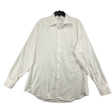 Suit Supply Traveller Button Up Shirt Slim Fit Men 46/18 White Long Sleeve
