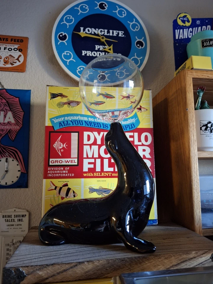 Selo vintage completo original dos anos 1950 para aquário 🦭 Tigela balanceadora de leão marinho - Imagem 4 de 4