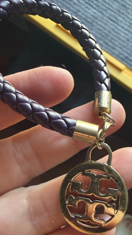 Pulsera de cuero trenzado con cuerda negra TORY BURCH Foto 3 de 3