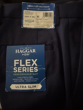 Haggar Men's Navy Flex Series Pants 30x29 Performance Suit Ultra Slim H26 NEW