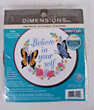 Dimensions 'Believe In Yourself' Butterflies Crewel Embroidery Kit-6" Round NEW