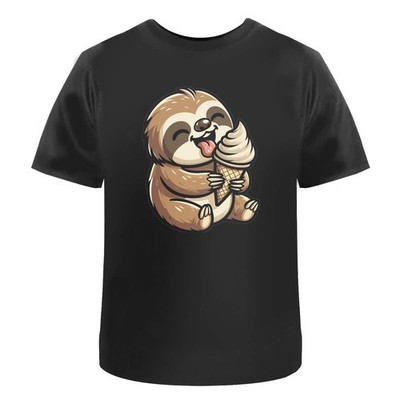 Unisex T-Shirt ''Cute Sloth Eating Ice Cream'' - 100% Baumwolle (S-XXL) (TA063890)