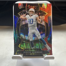 2025 Panini Select - Concourse Justin Herbert #1 Red & Blue Shock Prizm