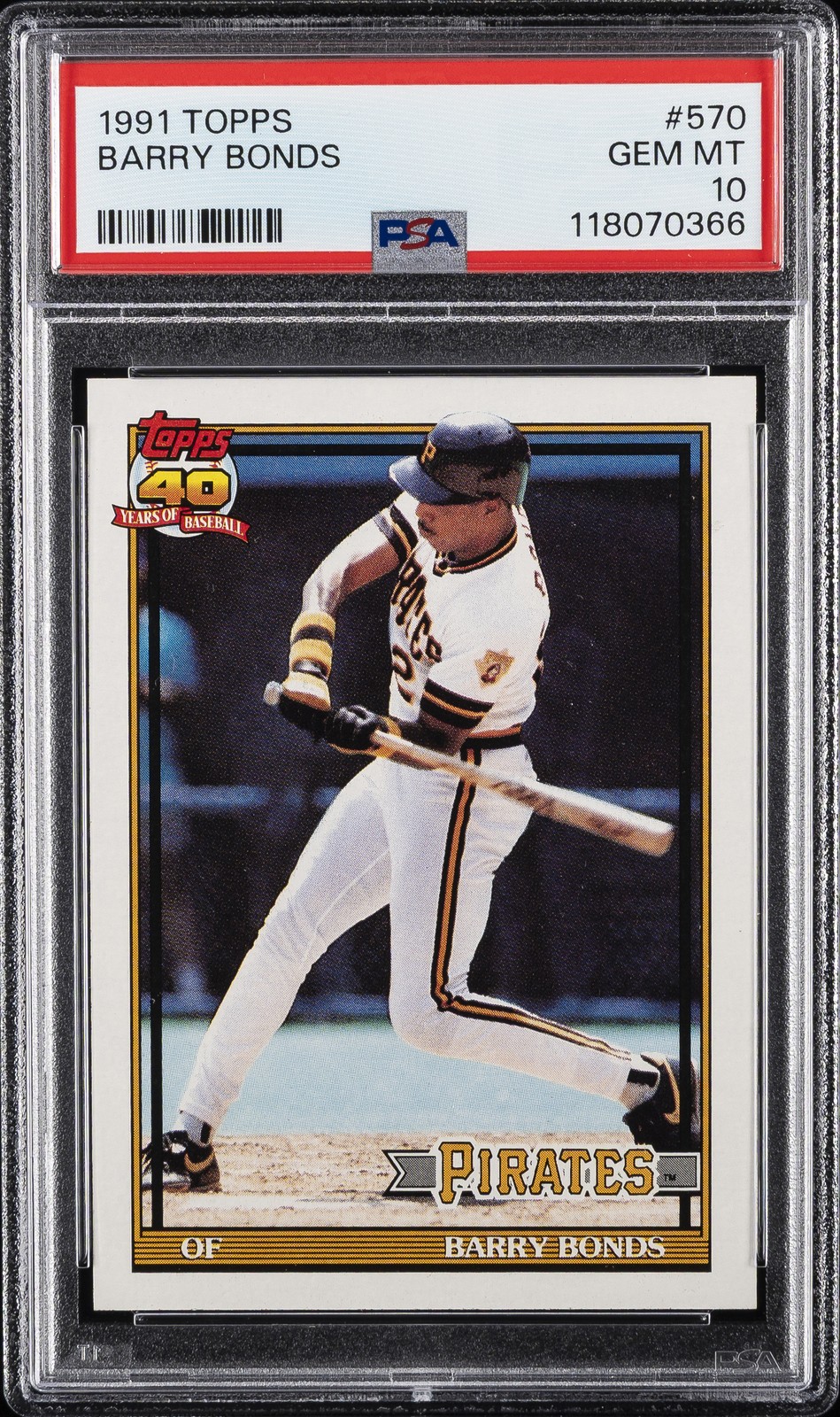 1991 TOPPS #570 BARRY BONDS PSA 10