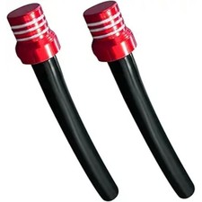 2 PCS Breather Hose Gas Fuel Tank Cap, Universal CNC One Way Tank Valve Red