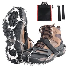 TRIWONDER Crampons Ice Cleats Snow Grips for Boots & Shoes 18 Spikes Anti-Slip