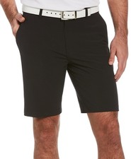 PGA TOUR Men's Stretch Flat-Front Golf Shorts, Black, Size 50