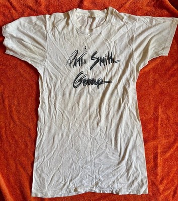 PATTI SMITH GROUP 1977 VINTAGE T-SHIRT double sided White cotton PA8843