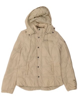 DIESEL Herren wattierte Jacke mit Kapuze UK 38 Medium Off White Polyamid UB01