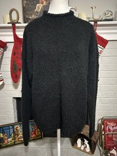 J Crew Women  s Large Roll Neck Fisherman Wool Blend Tweed Sweater