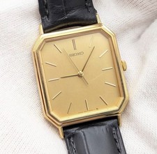 Vintage SEIKO 5P31-5C50 Gold Square Tank Style Quartz Watch Japan