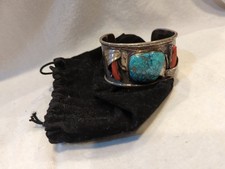 MIKE ROGERS Sterling PAIUTE TURQUOISE Bracelet 93grams NATIVE AMERICAN Vintage