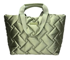 KURT GEIGER London Recycle Nylon-Quilted Large Tote Bag/Shopper-Moss Green-NWOT