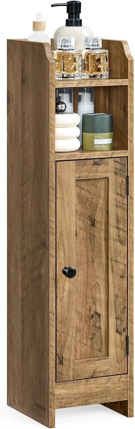 Meuble d'angle de salle de bain blanc en bois 30x30x80cm avec porte et étagères