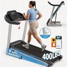 4.0HP Treadmill with Auto Incline, Foldable Treadmill 400 lb Capacity for Home