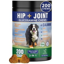 Hip and Joint Supplement for Dogs 200 Dog Calming Chews with Glucosamine, Cho...