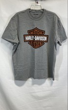 Harley-Davidson Motor Cycles Classic Bar & Shield Logo T-Shirt Gray Sz 2XL