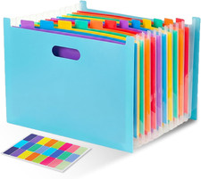 13 Pockets Accordion File Organizer, Letter A4 Size Expanding File Folder, Color