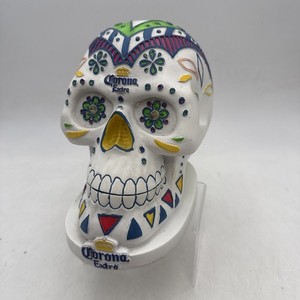 Corona Extra Beer Day Of The Dead Sugar Skull Head Candy Skull Light Up LED Eyes