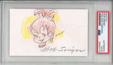 The FLINTSTONES Pebbles Original Color Pencil Drawing Signed Bob Singer PSA DNA