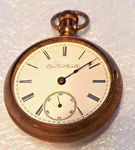 1884 Fahys Montauk #1 Antique ELGIN Nat Watch Gold Fill POCKET WATCH+ FOR PARTS