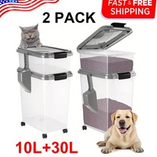 4x Dog Food Storage Container, 30 Lbs  11 Lbs Combo, Cat Food Storage Containe