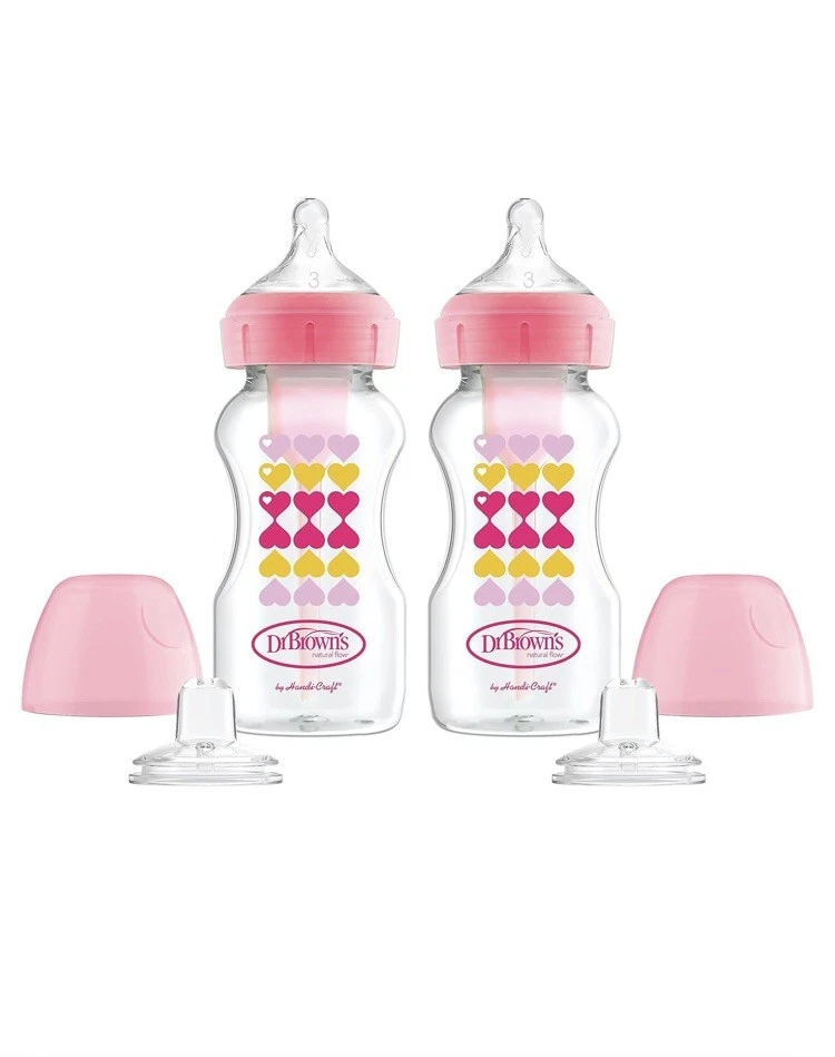Dr. Brown's Options+ Anti-Colic Wide Neck Bottle To Sippy Starter Kit 9 oz - 2pk