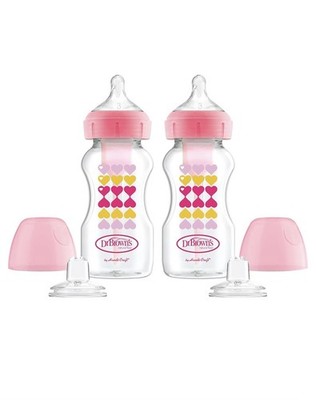 Dr. Brown's Options+ Anti-Colic Wide Neck Bottle To Sippy Starter Kit 9 oz - 2pk