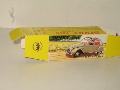 box 500 dinky toys for Citroen 2CV 1966, faithful repro in hard cardboard