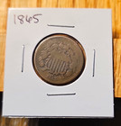 1865 US 2C Two Cent Piece Bronze  Business Strike Philadelphia Large Motto 505 — photo 1
