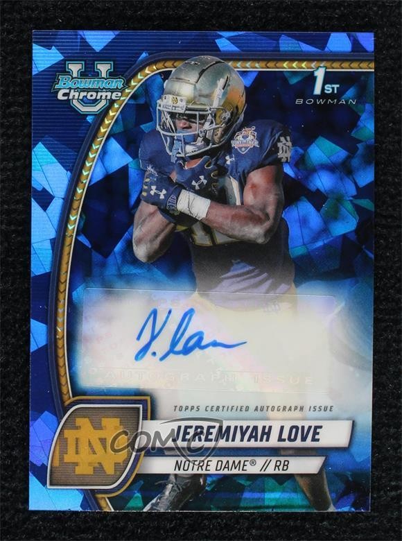 2024 Bowman U Chrome Sapphire Edition Prospect Jeremiyah Love #PA-JLO Auto 6m7