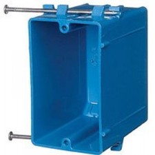 Carlon B122A-UPC One-Gang Nail-On New Work Outlet Box, 22 One-Gang, Blue
