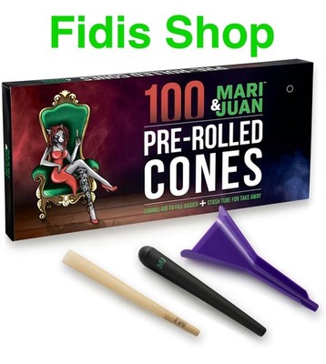 100 Pre Rolled vorgedrehte Hülsen Cones Pack King Size Slow Burning Unbleached