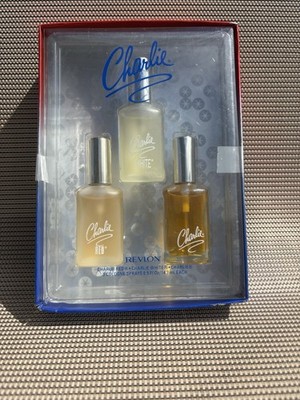 Revlon '' Charlie '' Cologne 3 Bottle Spray Set Red White & Charlie  .5 Oz Each
