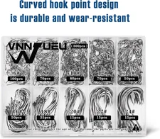 Carbon Steel Fishing Hooks 500Pcs/90Pcs, Circle Hooks Assortment for Saltwate...