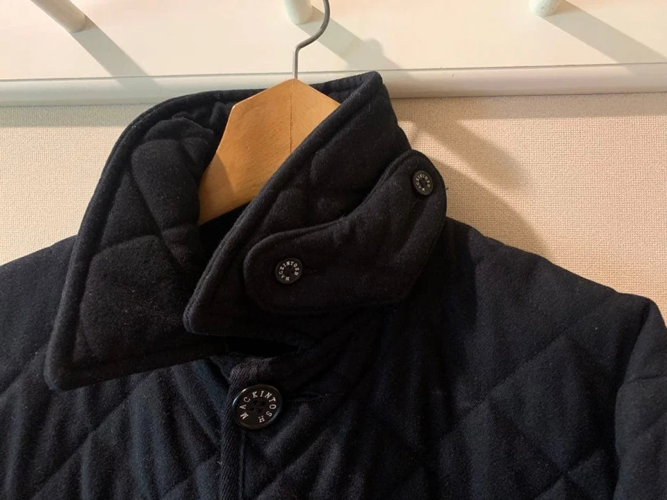 Abrigo de lana de cachemir acolchado British Mackintosh para hombre talla 42 negro usado Foto 3 de 4
