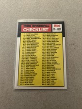 🟪1986 Topps Traded #132T Checklist 1-132T Baseball Vintage Card