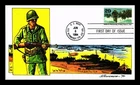 DR JIM STAMPS US COVER WWII D-DAY 50TH ANNIVERSARY FDC WILDY HANK LASER COPY