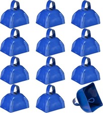 3 Inch Blue Metal Cowbells 12-Pack Loud Cheering Noise Makers