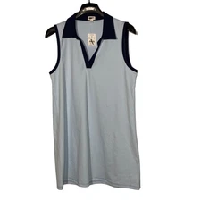 J. Crew Factory Polo Active Casual Athletic Athleisure Dress Blue Sz MED