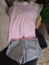 Peacock's Pink/Grey Pj' Set. Night Wear..Shorts & Top See Photos For Measurement