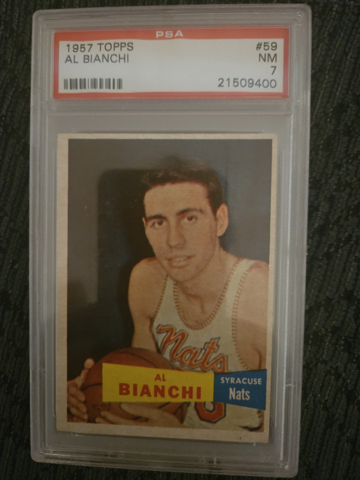 1957 Topps Basketball Card Al Bianchi PSA 7