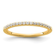 14k Yellow Gold 1/6 Ct Round Cut Diamond Fancy Wedding Band Ring Size 7