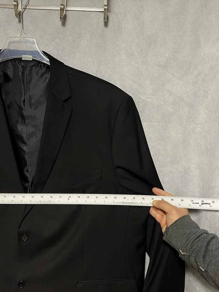 Angelo Rossi Suit Men 52R Black Performance Stretch Academia 48x31 Pants Luxury - Image 2 of 4