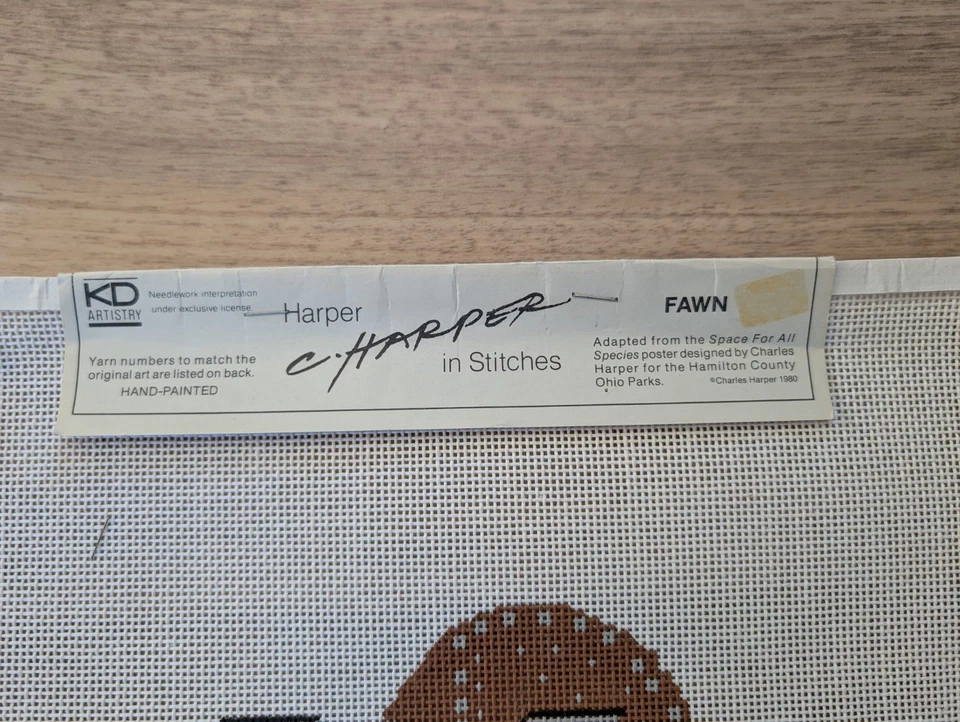 Charley Harper Hand Painted Needlepoint Canvas - FAWN CH-F011 - New - Image 4 of 4